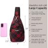 image:imageBaggallini Womens Central Park Sling 12x7 Crossbody Bag WConvertible Adjustable Shoulder StrapCrimson Tartan
