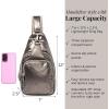 image:imageBaggallini Womens Central Park Sling 12x7 Crossbody Bag WConvertible Adjustable Shoulder StrapGunmetal Puff