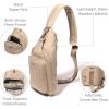 image:imageBaggallini Womens Central Park Sling 12x7 Crossbody Bag WConvertible Adjustable Shoulder StrapTaupe Twill