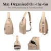 image:imageBaggallini Womens Central Park Sling 12x7 Crossbody Bag WConvertible Adjustable Shoulder StrapTaupe Twill