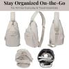 image:imageBaggallini Womens Central Park Sling 12x7 Crossbody Bag WConvertible Adjustable Shoulder StrapVanilla Heritage
