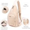 image:imageBaggallini Womens Central Park Sling 12x7 Crossbody Bag WConvertible Adjustable Shoulder StrapWinter White Faux Shearling