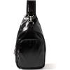 image:imageBaggallini Womens Central Park Sling 12x7 Crossbody Bag WConvertible Adjustable Shoulder StrapBlack Gloss Ripstop