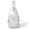 image:imageBaggallini Womens Central Park Sling 12x7 Crossbody Bag WConvertible Adjustable Shoulder StrapSilver Metallic