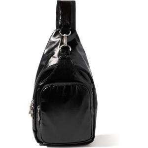 image:imageBaggallini Womens Central Park Sling 12x7 Crossbody Bag WConvertible Adjustable Shoulder StrapBlack Gloss Ripstop