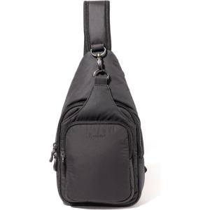 image:imageBaggallini Womens Central Park Sling 12x7 Crossbody Bag WConvertible Adjustable Shoulder StrapBlack Puff