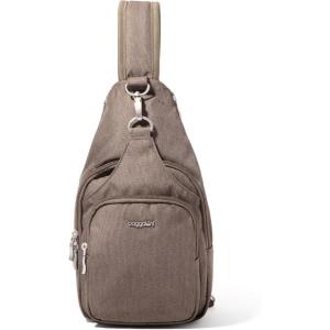 image:imageBaggallini Womens Central Park Sling 12x7 Crossbody Bag WConvertible Adjustable Shoulder StrapDark Umber Heritage