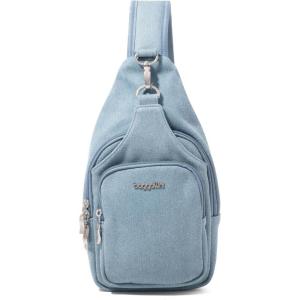 image:imageBaggallini Womens Central Park Sling 12x7 Crossbody Bag WConvertible Adjustable Shoulder StrapLight Indigo Denim
