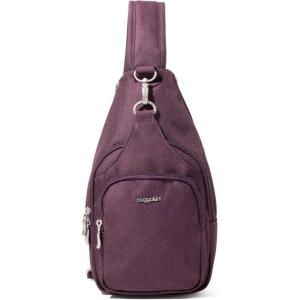 image:imageBaggallini Womens Central Park Sling 12x7 Crossbody Bag WConvertible Adjustable Shoulder StrapPlum Heritage