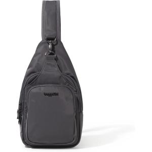 image:imageBaggallini Womens Central Park Sling 12x7 Crossbody Bag WConvertible Adjustable Shoulder StrapSmoke
