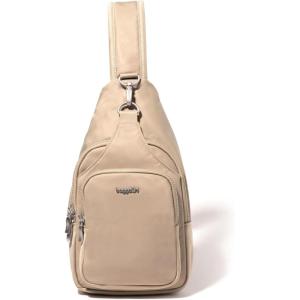 image:imageBaggallini Womens Central Park Sling 12x7 Crossbody Bag WConvertible Adjustable Shoulder StrapTaupe Twill