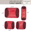 image:imageBaggallini Compression Cube 4piece set  Lightweight Compression Packing Cubes for TravelScarlet