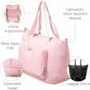 image:imageBaggallini Carryall Expandable Lightweight Travel Tote 22 Packable Folding Compact Nylon Washable Weekender wLuggage SleeveBagg Pink