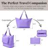 image:imageBaggallini Carryall Expandable Lightweight Travel Tote 22 Packable Folding Compact Nylon Washable Weekender wLuggage SleeveLavender Surf