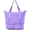 image:imageBaggallini Carryall Expandable Lightweight Travel Tote 22 Packable Folding Compact Nylon Washable Weekender wLuggage SleeveLavender Surf