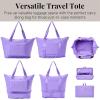 image:imageBaggallini Carryall Expandable Lightweight Travel Tote 22 Packable Folding Compact Nylon Washable Weekender wLuggage SleeveLavender Surf