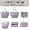 image:imageBaggallini Carryall Expandable Lightweight Travel Tote 22 Packable Folding Compact Nylon Washable Weekender wLuggage SleeveLilac