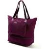 image:imageBaggallini Carryall Expandable Lightweight Travel Tote 22 Packable Folding Compact Nylon Washable Weekender wLuggage SleeveMulberry