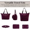 image:imageBaggallini Carryall Expandable Lightweight Travel Tote 22 Packable Folding Compact Nylon Washable Weekender wLuggage SleeveMulberry
