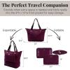image:imageBaggallini Carryall Expandable Lightweight Travel Tote 22 Packable Folding Compact Nylon Washable Weekender wLuggage SleeveMulberry