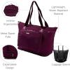 image:imageBaggallini Carryall Expandable Lightweight Travel Tote 22 Packable Folding Compact Nylon Washable Weekender wLuggage SleeveMulberry