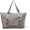 image:imageBaggallini Carryall Expandable Lightweight Travel Tote 22 Packable Folding Compact Nylon Washable Weekender wLuggage SleeveSterling Shimmer
