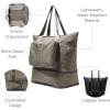 image:imageBaggallini Carryall Expandable Lightweight Travel Tote 22 Packable Folding Compact Nylon Washable Weekender wLuggage SleeveSterling Shimmer
