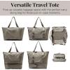 image:imageBaggallini Carryall Expandable Lightweight Travel Tote 22 Packable Folding Compact Nylon Washable Weekender wLuggage SleeveSterling Shimmer