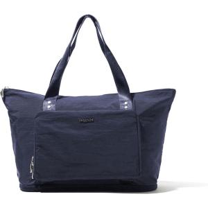 image:imageBaggallini Carryall Expandable Lightweight Travel Tote 22 Packable Folding Compact Nylon Washable Weekender wLuggage SleeveFrench Navy