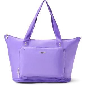 image:imageBaggallini Carryall Expandable Lightweight Travel Tote 22 Packable Folding Compact Nylon Washable Weekender wLuggage SleeveLavender Surf