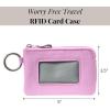 image:imageRFID Card Case  Lightweight 5x35 Wallet with KeyringHibiscus Pink