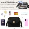 image:imageBaggallini Calais Crossbody Bags for Women 10x7 Lightweight WaterResistant Travel Purse RFID amp Interior OrganizationBlack  Gold Hardware