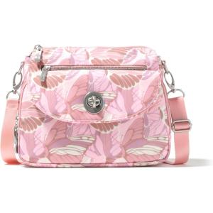 image:imageBaggallini Calais Crossbody Bags for Women 10x7 Lightweight WaterResistant Travel Purse RFID amp Interior OrganizationPink Butterfly Print