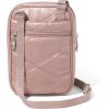 image:imageBaggallini Journey Crossbody Bags for Women 9x6 Small Lightweight Travel Handbag WRFIDRose Metallic Quilt