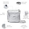 image:imageBaggallini Modern Pocket Crossbody Bag for Women 85x85 Handbag Purse with RFID Lightweight WaterResistantSilver Metallic Quilt