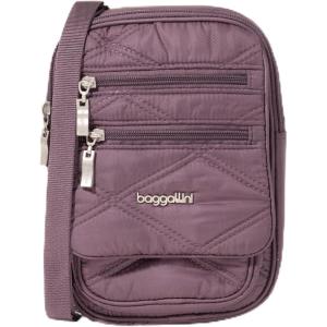 image:imageBaggallini Journey Crossbody Bags for Women 9x6 Small Lightweight Travel Handbag WRFIDVintage Purple Quilt