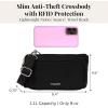 image:imageSecurtex AntiTheft Mini Wallet Crossbody  Lightweight 84x45 Travel Safe Bag wLocking Zippers SlashResistant RFIDBlack