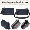 image:imageSecurtex AntiTheft Mini Wallet Crossbody  Lightweight 84x45 Travel Safe Bag wLocking Zippers SlashResistant RFIDFrench Navy