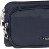 image:imageSecurtex AntiTheft Mini Wallet Crossbody  Lightweight 84x45 Travel Safe Bag wLocking Zippers SlashResistant RFIDFrench Navy