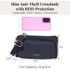 image:imageSecurtex AntiTheft Mini Wallet Crossbody  Lightweight 84x45 Travel Safe Bag wLocking Zippers SlashResistant RFIDFrench Navy