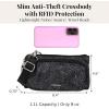 image:imageSecurtex AntiTheft Mini Wallet Crossbody  Lightweight 84x45 Travel Safe Bag wLocking Zippers SlashResistant RFIDMidnight Blossom