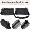 image:imageSecurtex AntiTheft Mini Wallet Crossbody  Lightweight 84x45 Travel Safe Bag wLocking Zippers SlashResistant RFIDMidnight Blossom