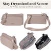 image:imageSecurtex AntiTheft Mini Wallet Crossbody  Lightweight 84x45 Travel Safe Bag wLocking Zippers SlashResistant RFIDMoonrock