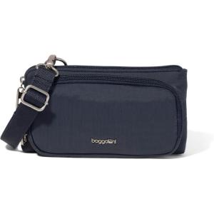 image:imageSecurtex AntiTheft Mini Wallet Crossbody  Lightweight 84x45 Travel Safe Bag wLocking Zippers SlashResistant RFIDFrench Navy
