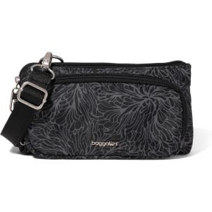image:imageSecurtex AntiTheft Mini Wallet Crossbody  Lightweight 84x45 Travel Safe Bag wLocking Zippers SlashResistant RFIDMidnight Blossom