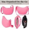 image:imageBaggallini Swift Crescent Crossbody Bag for Women  Lightweight 12x8 Travel Purse HandbagBlite Bloom Pink