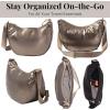 image:imageBaggallini Swift Crescent Crossbody Bag for Women  Lightweight 12x8 Travel Purse HandbagCopper Metallic