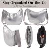 image:imageBaggallini Swift Crescent Crossbody Bag for Women  Lightweight 12x8 Travel Purse HandbagSilver Metallic