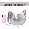 image:imageBaggallini Swift Crescent Crossbody Bag for Women  Lightweight 12x8 Travel Purse HandbagSilver Metallic