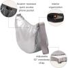 image:imageBaggallini Swift Crescent Crossbody Bag for Women  Lightweight 12x8 Travel Purse HandbagSilver Metallic